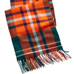NEW| Men’s Club Room Plaid Orange & Green Fringe Scarf